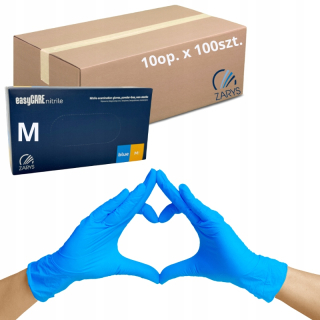 Jednorazové nitrilové rukavice Zarys easyCARE veľkosť M modré 100 ks.